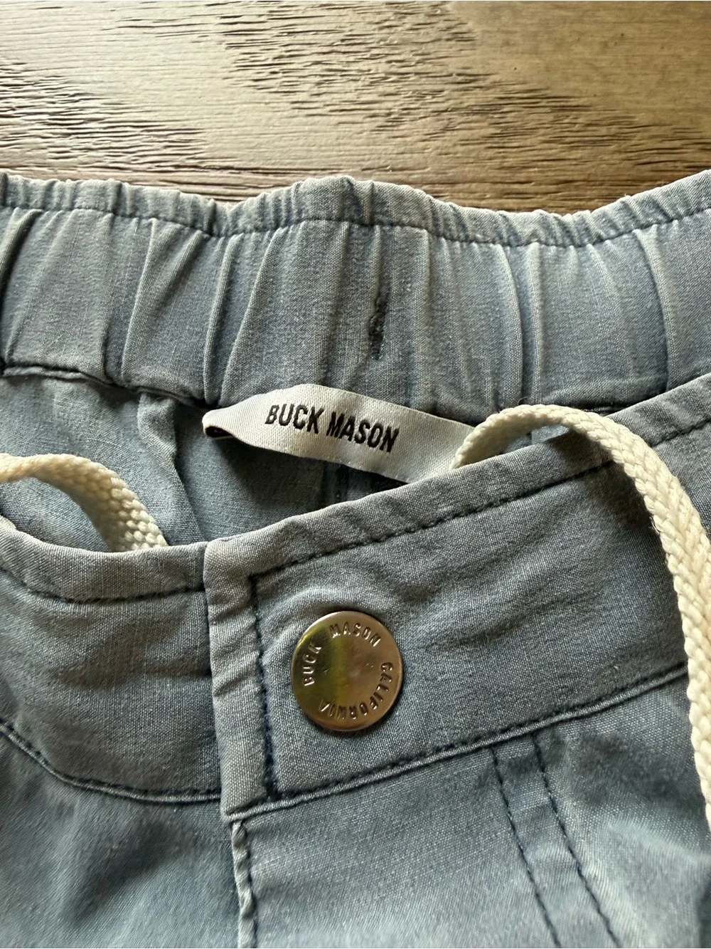 Buck Mason - Mens Light Blue Gray Casual Drawstring Shorts